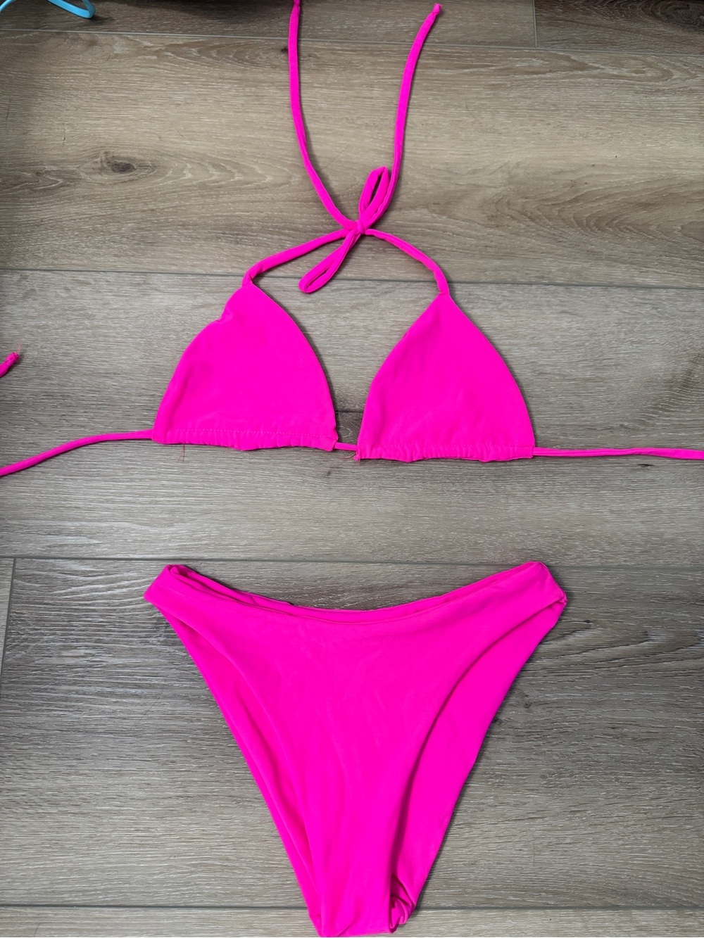 Nessy Swim Women’s Hot Pink Triangle Bikini Set